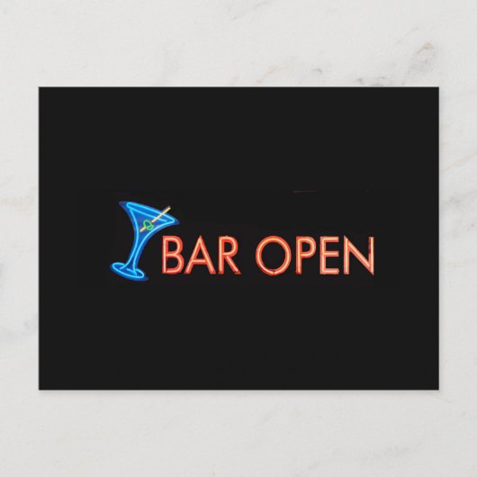 Bar Open Martini Signi-Foto Postkarte (Vorderseite)