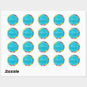 Bar or Bat Mitzvah Confetti Design Round Sticker (Blatt)
