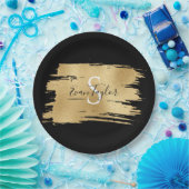 Bar or Bat Mitzvah Elegant Gold Paper Plate Pappteller (Party)