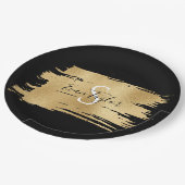 Bar or Bat Mitzvah Elegant Gold Paper Plate Pappteller (Schrägansicht)