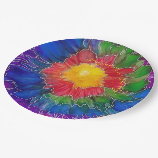 Bar or Bat Mitzvah farbige Papierplatte Pappteller (Schrägansicht)