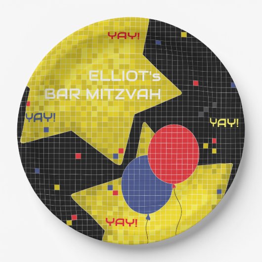Bar or Bat Mitzvah GAME ON 2 Pappteller (Vorderseite)