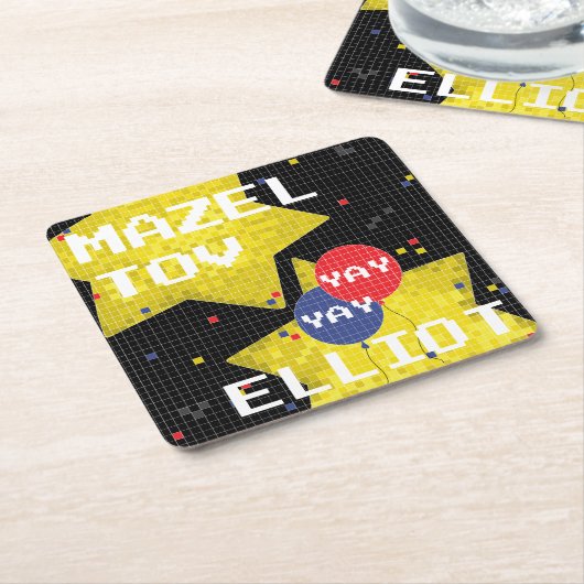 Bar or Bat Mitzvah GAME ON Rechteckiger Pappuntersetzer (angewinkelt)