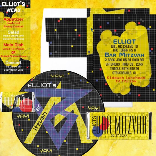 Bar or Bat Mitzvah GAME ON Rechteckiger Pappuntersetzer