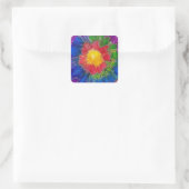 Bar or Bat Mitzvah Stickers Square Tie Dye Blume (Tasche)