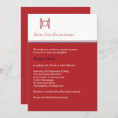Bar or Bat Mitzvah Torah Crimson Einladung (Vorne/Hinten)
