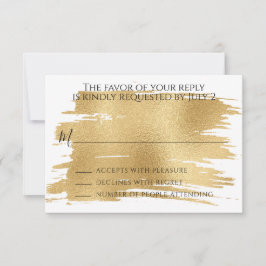 Bar or Bat Mitzvah UAWG Elegantes Gold und Schwarz RSVP Karte