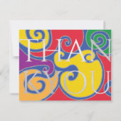 Bar or Bat Mitzvah Vielen Dank Elegante Wirbel Dankeskarte (Rückseite)