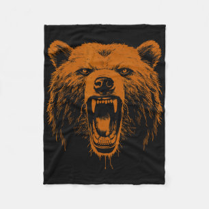 Bär Orange Wütend Grizzly Bär Wandern Camping Camp Fleecedecke