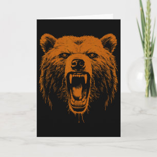 Bär Orange Wütend Grizzly Bär Wandern Camping Camp Karte