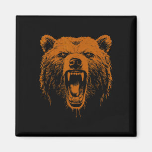 Bär Orange Wütend Grizzlybär Wandern Camping Camp Magnet