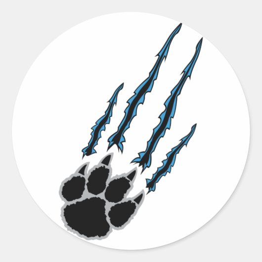 Bar Paw Rip Runder Aufkleber (Vorderseite)