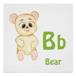 Bär personalisieren ABC: Letter B - Fügen Sie Ihre Poster