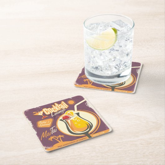 Bar-Plakat Rechteckiger Pappuntersetzer (Vor Ort)