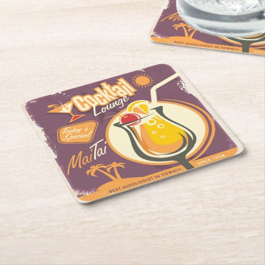 Bar-Plakat Rechteckiger Pappuntersetzer (angewinkelt)