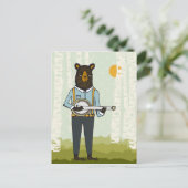 Bär Playing Banjo Postkarte (Stehend Vorderseite)