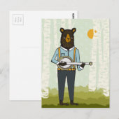 Bär Playing Banjo Postkarte (Vorne/Hinten)