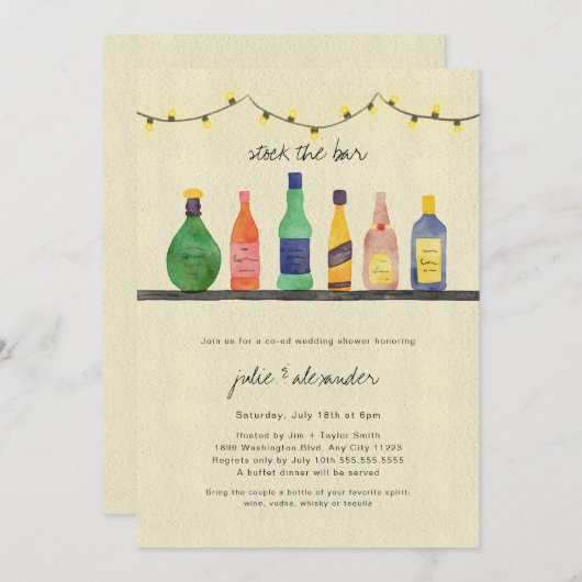 Bar Polterabend Einladung (Vorne/Hinten)