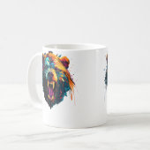 Bär Polygon Wütender Grizzly Farbiger Wandern Camp Kaffeetasse (Vorderseite Links)