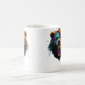 Bär Polygon Wütender Grizzly Farbiger Wandern Camp Kaffeetasse (Mittel)