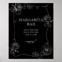 Bar-Poster für Schwarze und Weiße Margarita