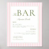 BAR-Poster mit rosa Streifen Poster (Vorne)
