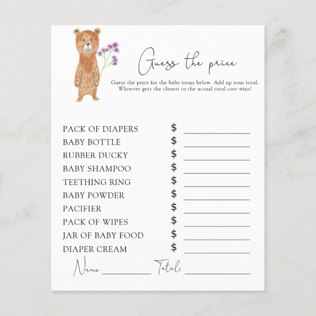 Bär - Preisguess (Vorderseite)