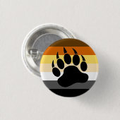 Bär Pride Farben Streifen Bär Tatze Button (Vorne & Hinten)