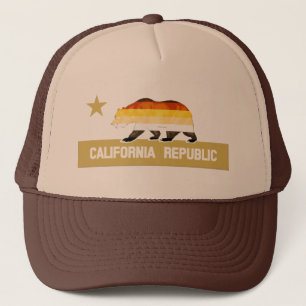 Bär Pride Flagge Bär auf California Republic Truckerkappe