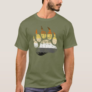 Bär-Pride-Flagge mit Bärenpranke in Distressed-Opt T-Shirt
