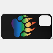 Bär Pride Gradient Farben Bärenpfote auf Schwarz Case-Mate iPhone Hülle (Rückseite / Rechts)
