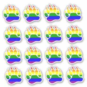 Bär Pride Regenbogenflagge Bärenpranke Aufkleber