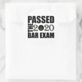 Bar-Prüfung 2020 bestanden Runder Aufkleber (Tasche)