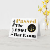 Bar-Prüfung bestanden (Staat und Jahr anpassen) Karte (Gelbe Blume)