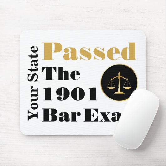 Bar-Prüfung bestanden (Staat und Jahr anpassen) Mousepad (Mit Mouse)