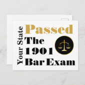 Bar-Prüfung bestanden (Staat und Jahr anpassen) Postkarte (Vorne/Hinten)