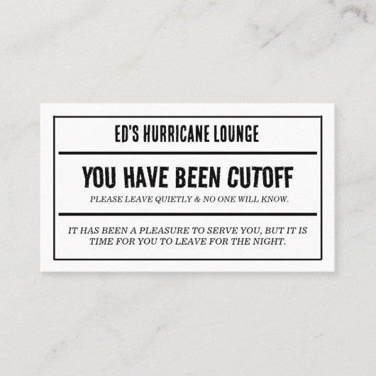 Bar Pub Cutoff Cards Visitenkarte (Vorderseite)