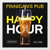 Bar Pub Public House Happy Hour Beer individuell g Fensteraufkleber (Blatt)