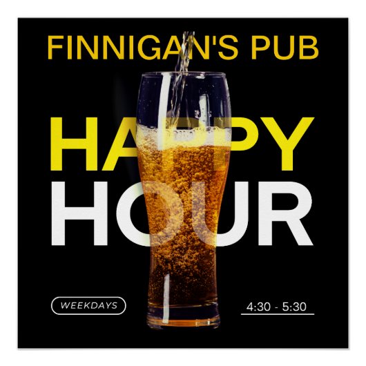 Bar Pub Public House Happy Hour Beer individuell g Poster (Vorderseite)