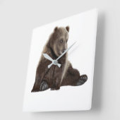 Bär Quadratische Wanduhr (Winkel)