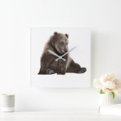 Bär Quadratische Wanduhr (Zuhause)