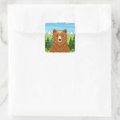 Bär Quadratischer Aufkleber (Tasche)