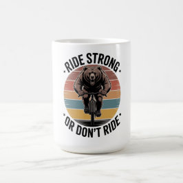 Bär-Radfahren-Vintage-Sonnenuntergang-Biker-Design Kaffeetasse