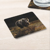 Bär Rechteckiger Pappuntersetzer (angewinkelt)