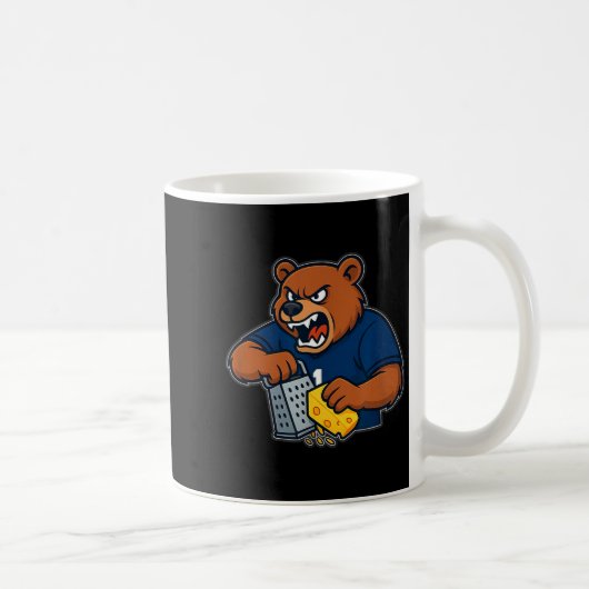 Bär reibt Käse lustig Kaffeetasse (Rechts)
