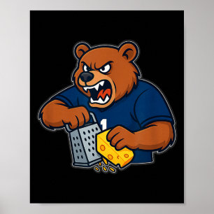 Bär reibt Käse lustig  Poster