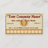 Bar, Restaurant Loyalty Punch Karte Visitenkarten (Vorderseite)