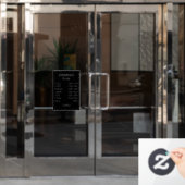 Bar Restaurant Öffnungszeiten Schwarz Fensteraufkleber (Büro Tür)