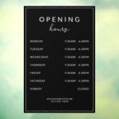 Bar Restaurant Opening Hours Black Fensteraufkleber (Blatt 3)