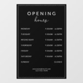 Bar Restaurant Opening Hours Black Fensteraufkleber (Blatt)